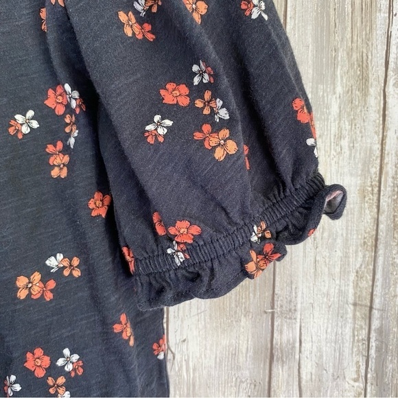 Loft Dark Grey Floral Blouse - Picture 2 of 4